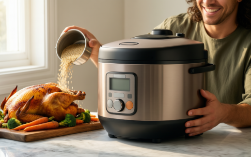 mini rice cooker 5l — lifestyle photo showing Mini Rice Cooker 5L, in use