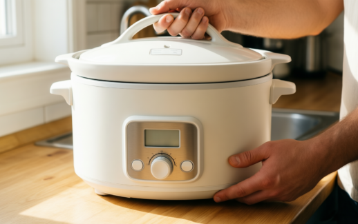 daewoo 3.5l slow cooker — lifestyle photo showing Daewoo 3.5L Slow Cooker in use