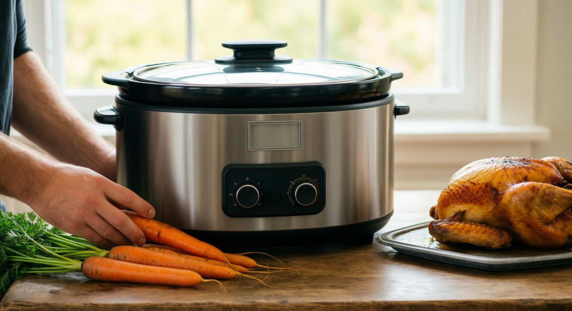status san antonio oval slow cooker — lifestyle photo showing STATUS San Antonio Oval in use
