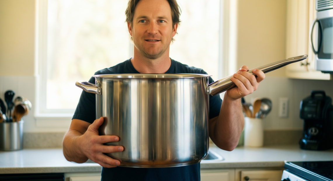 16 quart stockpot — lifestyle photo showing Stockpot – 16 Quart in use