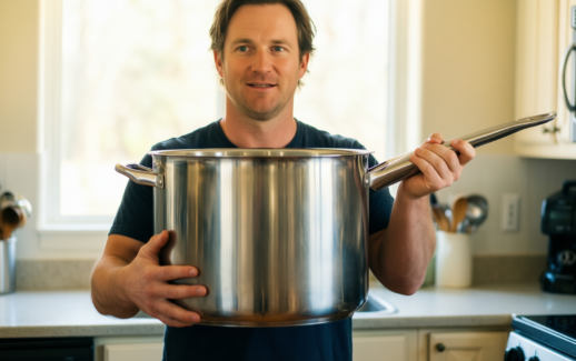 16 quart stockpot — lifestyle photo showing Stockpot – 16 Quart in use
