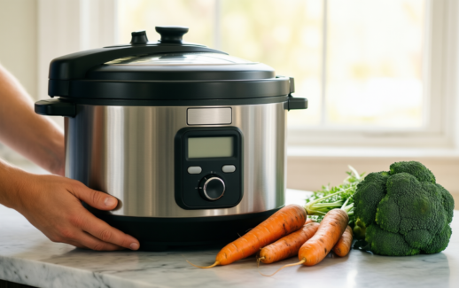 hawkings bigboy pressure cooker — lifestyle photo showing Hawkings Bigboy Aluminium Pressure in use