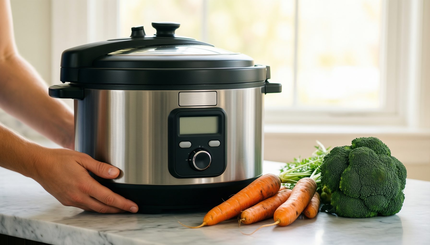hawkings bigboy pressure cooker — lifestyle photo showing Hawkings Bigboy Aluminium Pressure in use