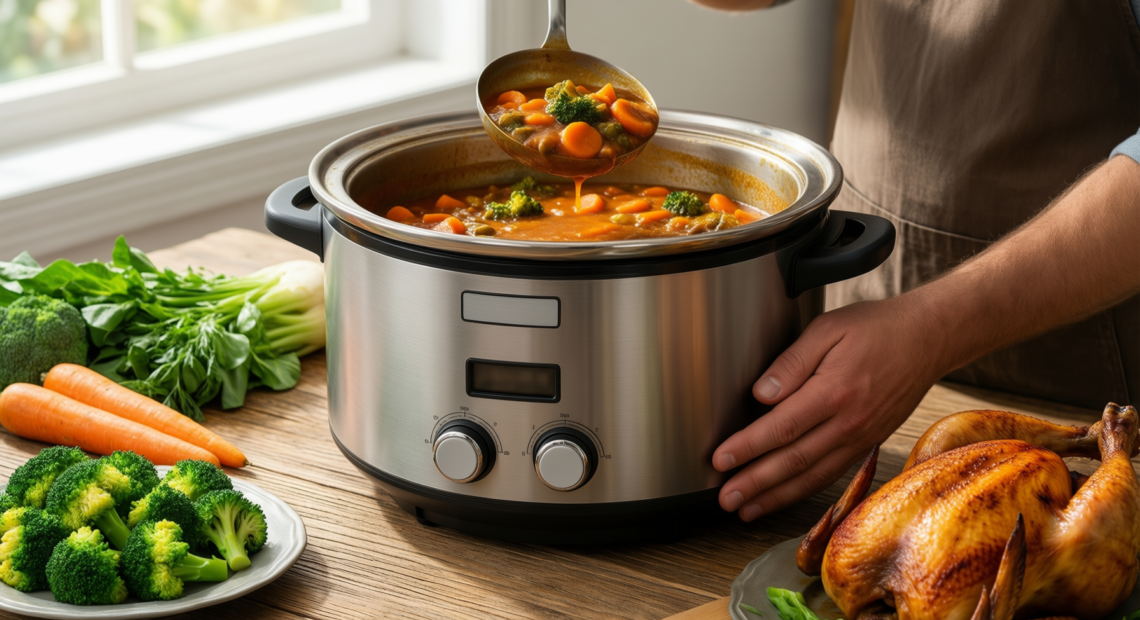 homatz stock pot 8l — lifestyle photo showing Homatz Stock Pot 8L, in use