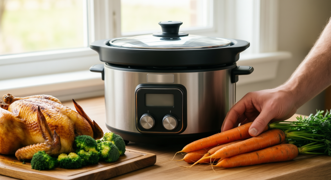 cook with color 2qt mini slow — lifestyle photo showing COOK WITH COLOR 2QT in use