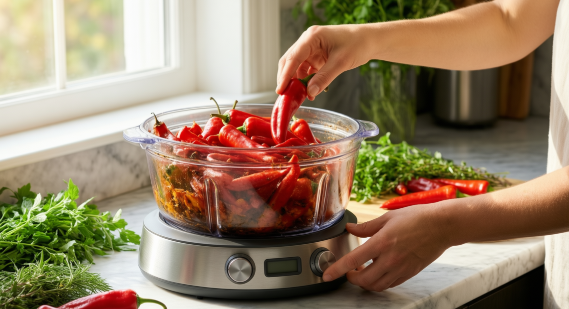 kenwood fdp65.180si food processor — lifestyle photo showing Kenwood FDP65.180SI 2 in in use