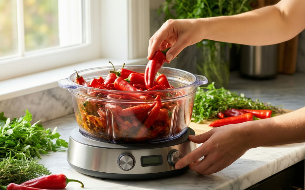 kenwood fdp65.180si food processor — lifestyle photo showing Kenwood FDP65.180SI 2 in in use