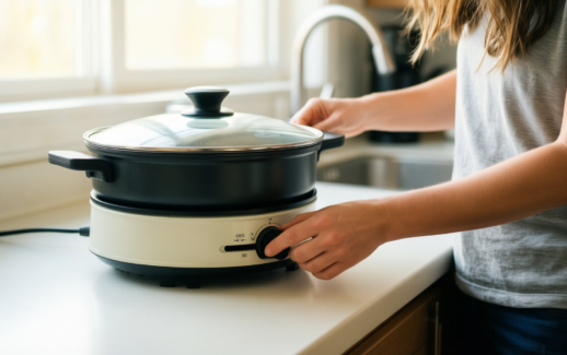 electric hot pot uk — lifestyle photo showing Vocha Electric Hot Pot, in use