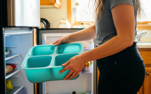 extra large silicone soup freezer tray — lifestyle photo showing Extra Large Silicone Soup in use