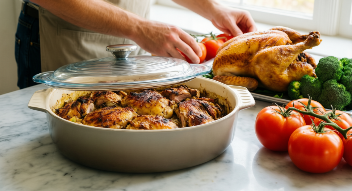 tefal easy cook and clean casserole — lifestyle photo showing Tefal - Easy Cook in use