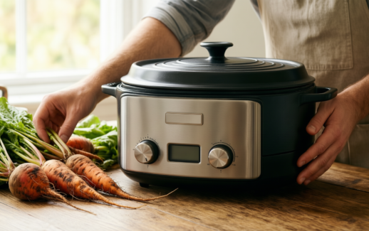 argon tableware cast iron casserole dish — lifestyle photo showing Argon Tableware Round Cast in use