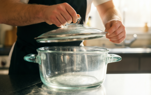 visions pyroceram stockpot — lifestyle photo showing VISIONS 3.5 Litre Pyroceram in use