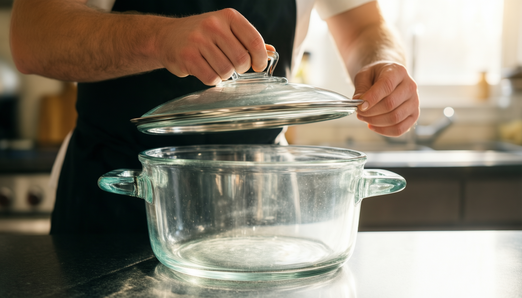 visions pyroceram stockpot — lifestyle photo showing VISIONS 3.5 Litre Pyroceram in use