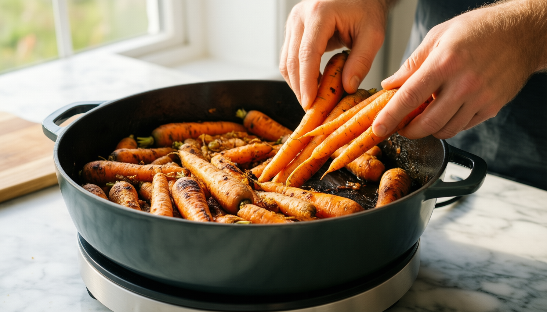 tower trustone induction casserole dish — lifestyle photo showing Tower Trustone Induction Casserole in use